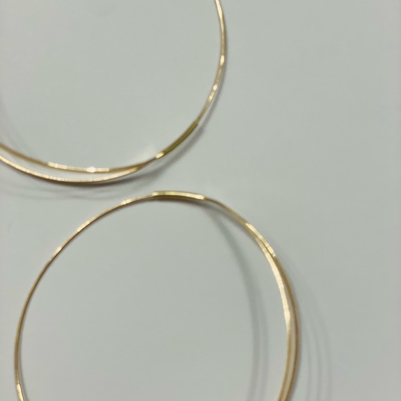 Lana Jewelry 14K yellow Gold Flirt Split hoops 3" long - Picture 3 of 16